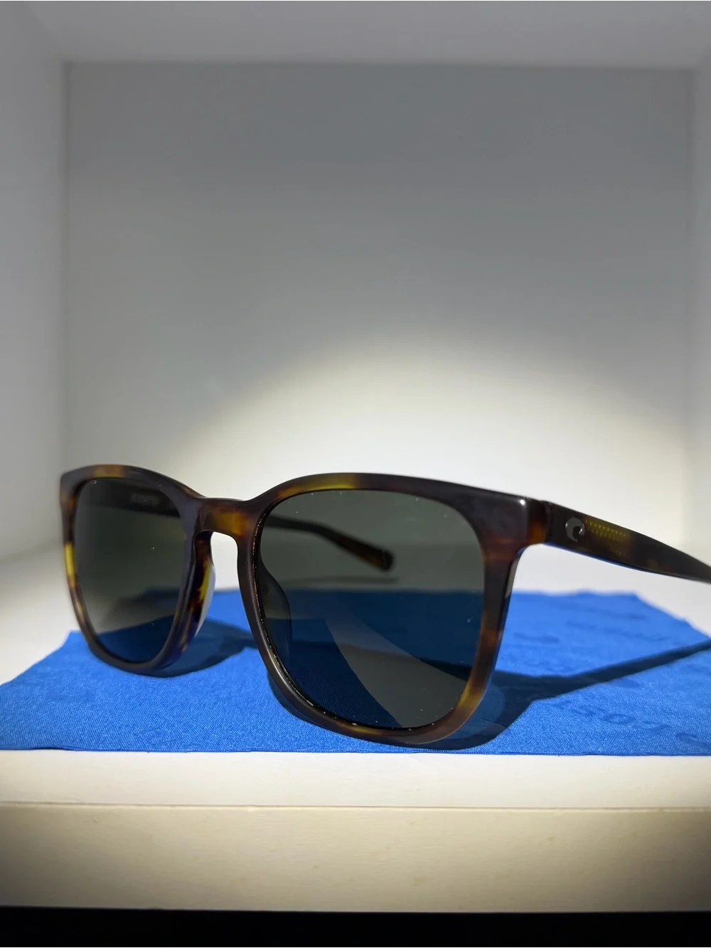 Costa Tortoise Frame Sunglasses with Blue Lenses